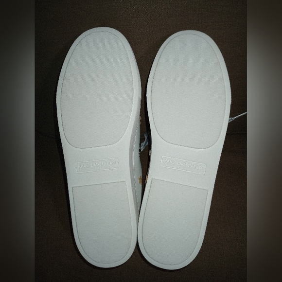 NWOT Karl Lagerfeld Paris Cordelia Leather Mule White Ladies 8.5 Embellished - Picture 4 of 11